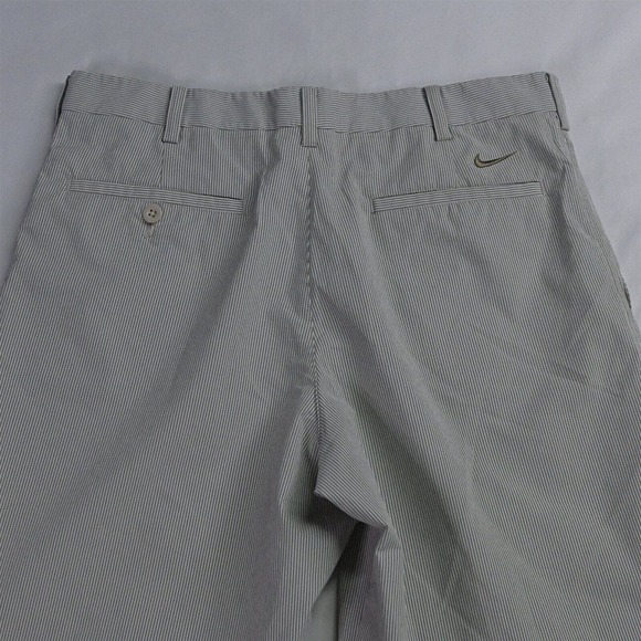 Nike 32 x 10" Brown White Stripe 256647‎ Fit Dry Golf Shorts - Picture 6 of 7